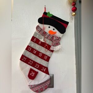 Large Christmas snowman advent countdown calendar stocking